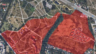 Това е местността "Ботаническа градина" в полите на Витоша, а в червено са зоните, които са предвидени за застрояване
