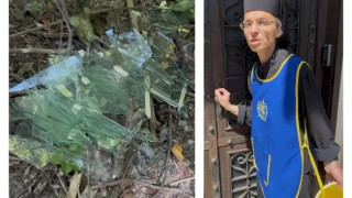Монахиня от Драгалевския манастир „освети" природата с кофа стъкла