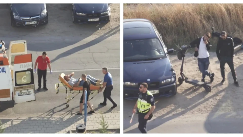 Млад мъж на тротинетка рани пешеходец, после запали цигари