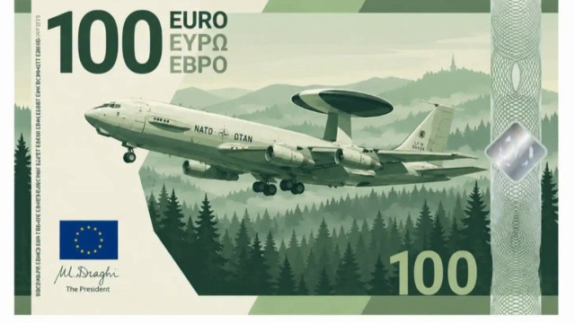 НАТО предлага военни самолети и дронове на новите евробанкноти