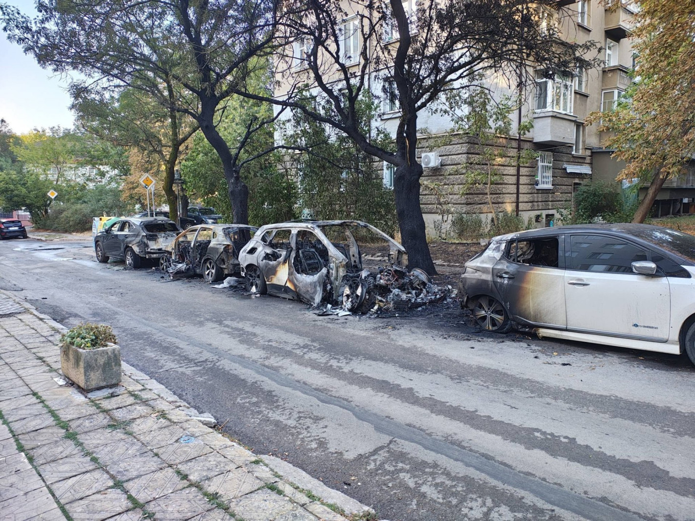 12 коли са изгорели посреднощ в два столични квартала (видео/снимки)