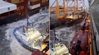 Круизен кораб се сблъска с два контейнеровоза в пристанище в Германия